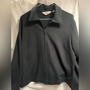 Vintage Eddie Bauer Womens Zip Up‎ Collared Athletic Jacket Black XL VGC